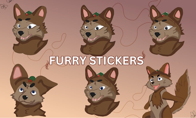 Gig Preview - Create custom furry telegram stickers,discord,crypto stickers, animated stickers