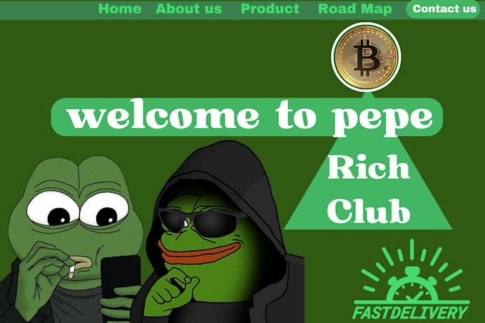 Gig Preview - Meme coin website, crypto website, pepe website,  meme coin landing page