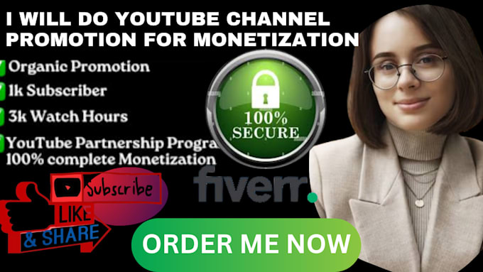 Bestseller - do organic youtube channel promotion, video promotion, channel monetization