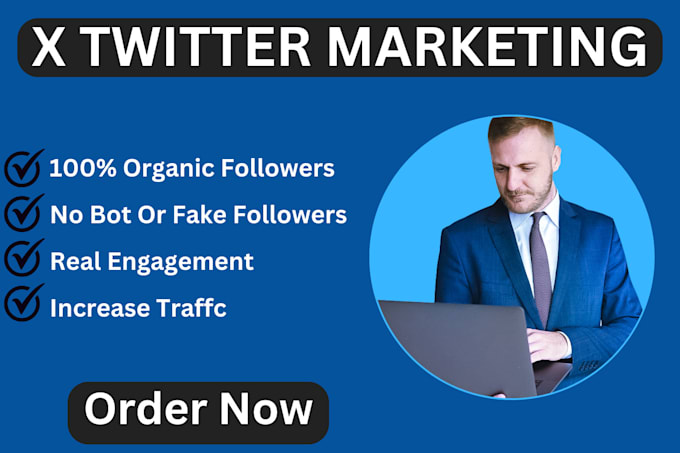 Gig Preview - Do x twitter promotion and marketing with organic followers growth