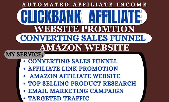 Gig Preview - Boost clickbank affiliate amazon website promotion sales funnel link promotion