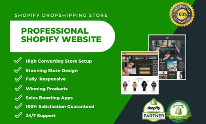 Gig Preview - Shopify dropshipping landing page one product store shopify products sales