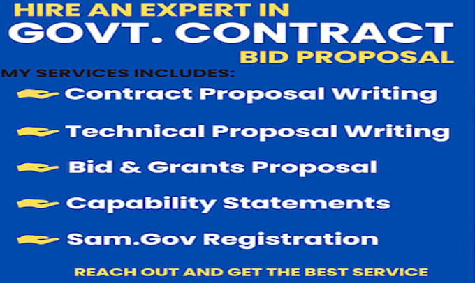 Gig Preview - Write winning government contract government contract proposal bid proposal rfp