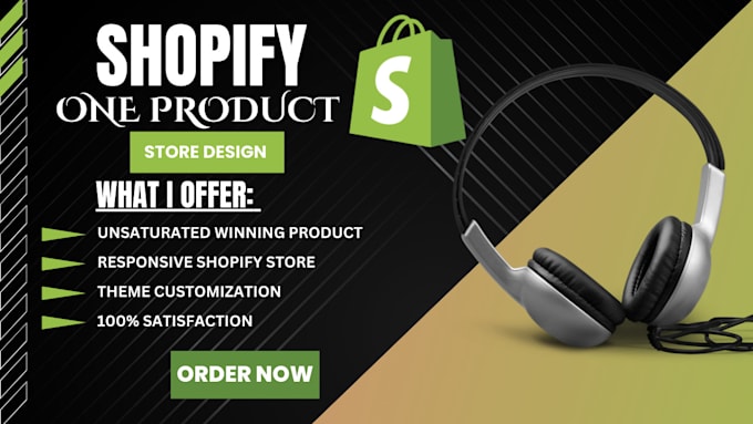 Gig Preview - Create one product shopify dropshipping store, shopify store full setup