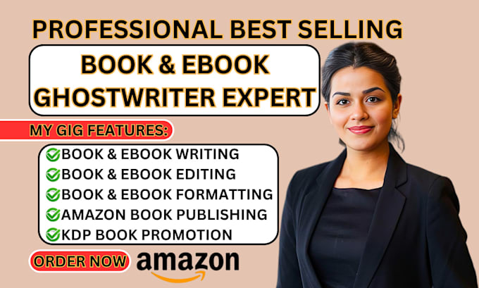 Gig Preview - Write ebook ghostwrite self help ebook, book writer fiction ebook ghostwriting