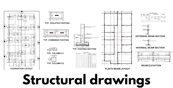 Gig Preview - Design of reinforced concrete column, strip, combined footing and mat foundation