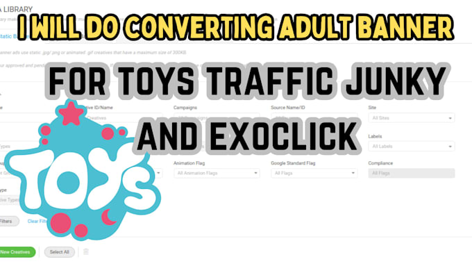 Gig Preview - Do converting adult banner for toys on traffic junky and exoclick