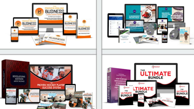 Bestseller - design online course cover, course image, digital products mockup, ecover bundle