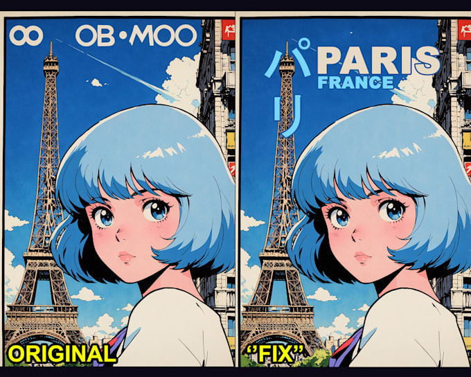 Gig Preview - Generated iconic landmarks posters retro anime aesthetic with ai