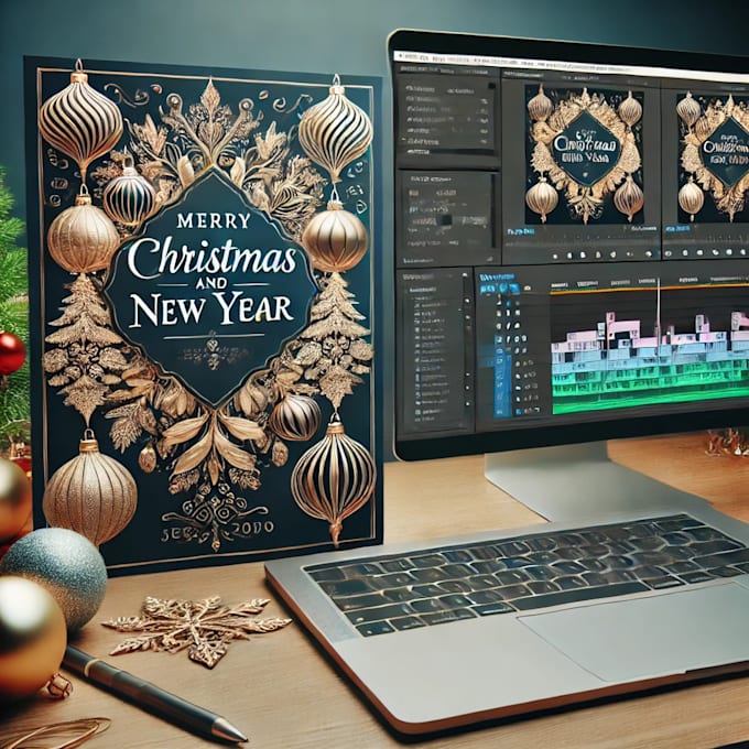 Gig Preview - Create a lovely christmas and new year  and cards and video for your business