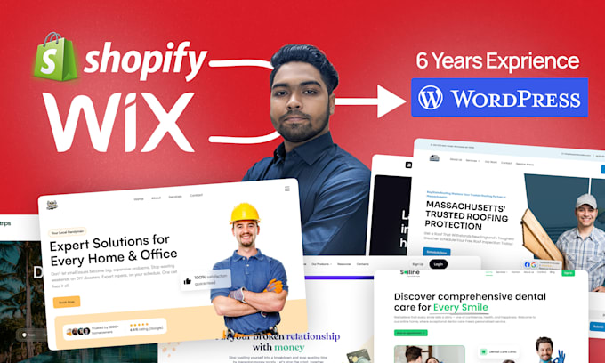 Gig Preview - Redesign clone migrate shopify and wix website to wordpress