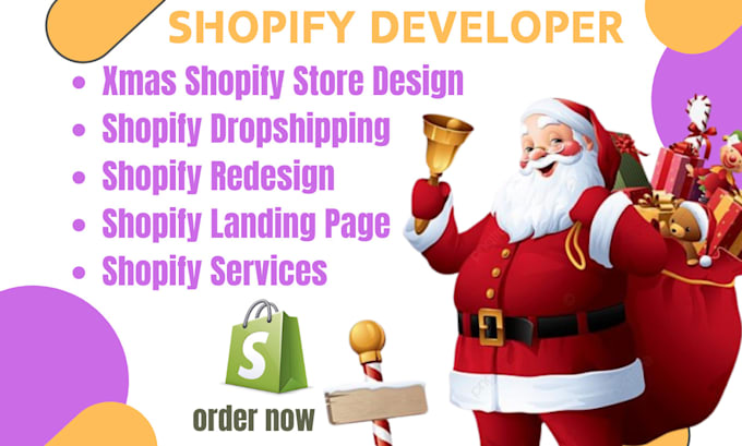 Gig Preview - Xmas shopify store design, shopify dropshipping, shopify redesign, shopify page