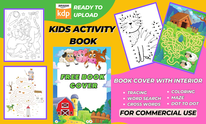 Gig Preview - Design kids activity book, worksheet, coloring pages for amazon kdp