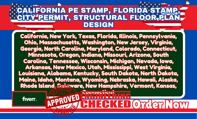 Gig Preview - Do structural floor plan design, california pe stamp, florida stamp, city permit