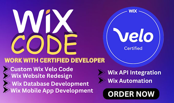 Gig Preview - Do wix velo code, custom wix website design, wix studio, database, app fixes