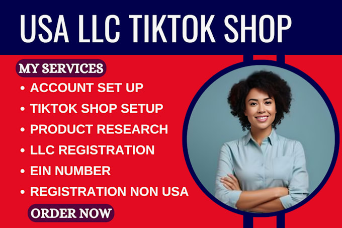 Gig Preview - Setup USA tiktok shop, ein number, register non USA llc tiktok shop amazon llc