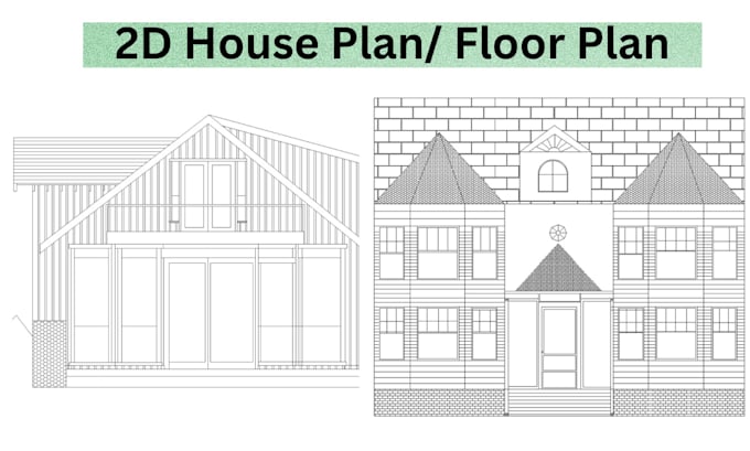 Bestseller - draw architecture front elevation plans in autocad, 2d front elevation