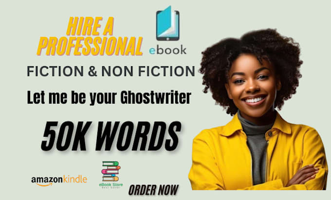 Gig Preview - Be your book, ebook writer ghostwriting nonfiction and fiction ebook as a writer