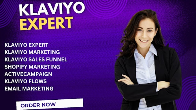 Gig Preview - Setup your klaviyo email marketing flows, email template and SMS