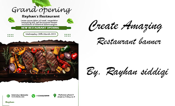 Gig Preview - Design an awesome restaurant banner with an amazing menu