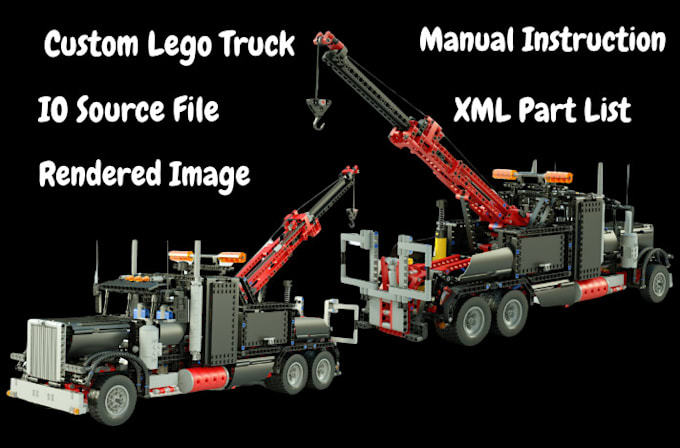 Gig Preview - Do lego technic, moc, xml part list for truck, car, bike with instruction manual