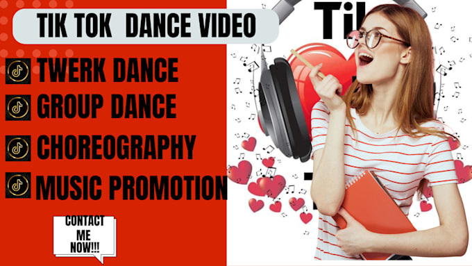 Gig Preview - Tiktok dance video choreography group dance twerk dance for your music promotion