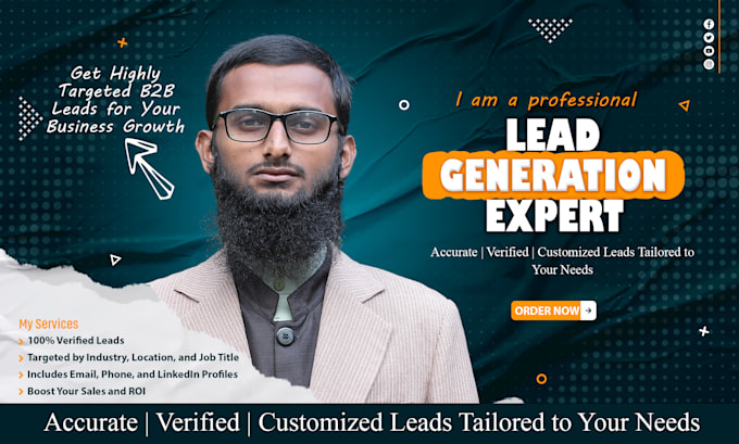 Gig Preview - Generate high quality leads to boost your business growth