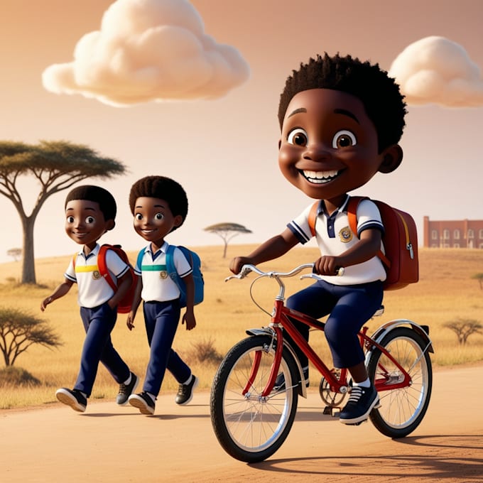 Gig Preview - Do 3d african children illustration, story book illustration, kdp amazon