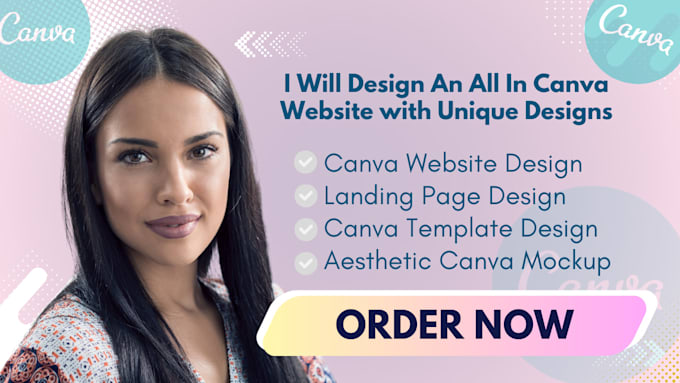 Gig Preview - Design canva website design, canva landing page and template, canva webflow