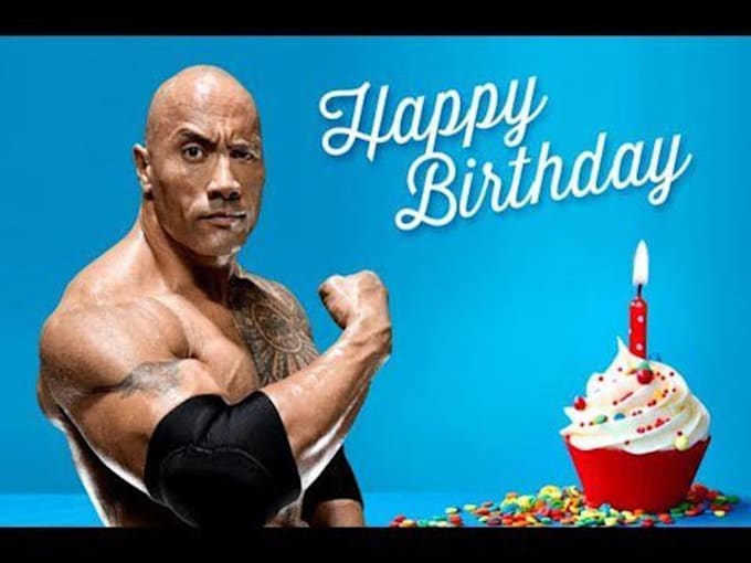 Gig Preview - Make a happy birthday video greeting from the rock dwayne johnson