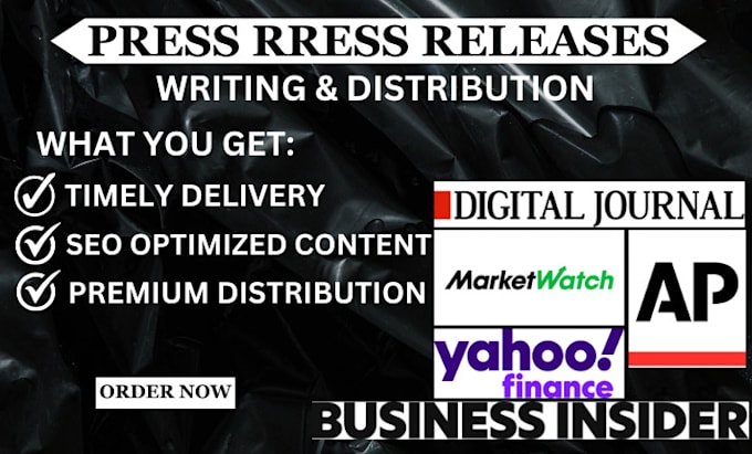 Gig Preview - Write and distribute press releases to premium sites of your choice