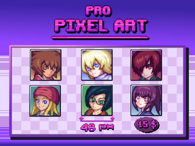 Gig Preview - Make a pixel art avatar and portrait for you