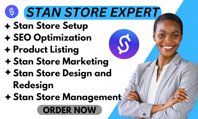 Gig Preview - Setup and design stan store and upload digital products for your stan store