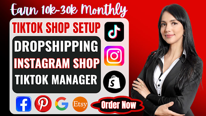 Gig Preview - Setup tiktok shop, tiktok shop dropshipping and instagram shop, tiktok manager