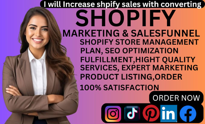 Gig Preview - Boost shopify sales ads, shopify promotion, and ecommerce marketing manager