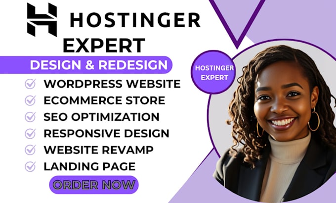 Gig Preview - Hostinger website design hostinger website redesign hostinger website design