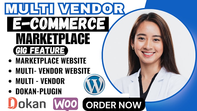 Gig Preview - Build dokan, multi vendor website ecomerce marketplace, wordpress website