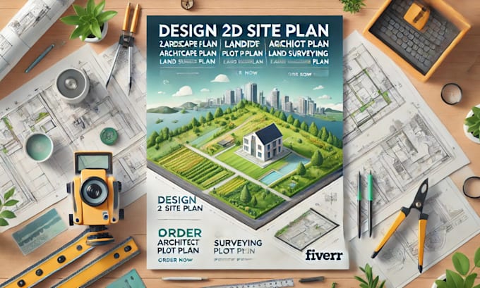 Gig Preview - Design 2d site plan, landscape plan, architect plot plan, land surveying plan