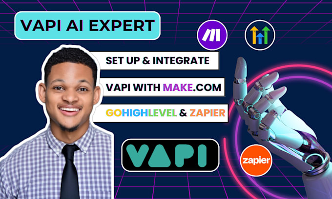 Gig Preview - Set up vapi ai with gohighlevel, make com automation, vapi, ai cold calling, bot