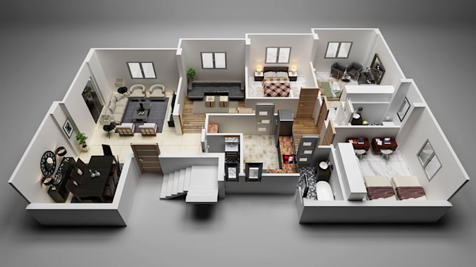 Bestseller - make a high quality 2d and 3d floor plan and rendering for your home