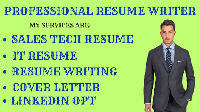 Gig Preview - Write sales tech resume, IT resume, cv, cover letter and linkedin