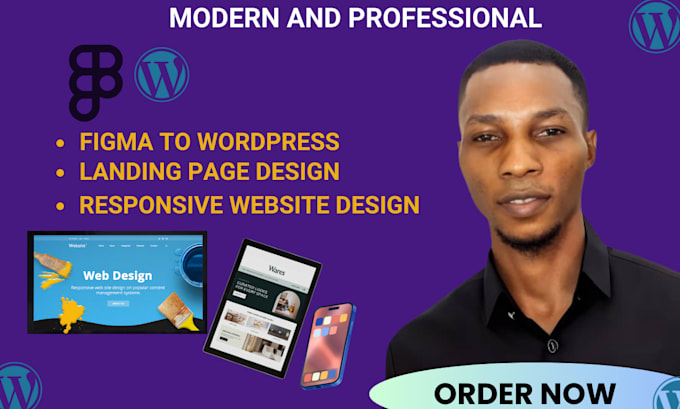 Gig Preview - Do figma mockup design to wordpress landing page elementor pro page website