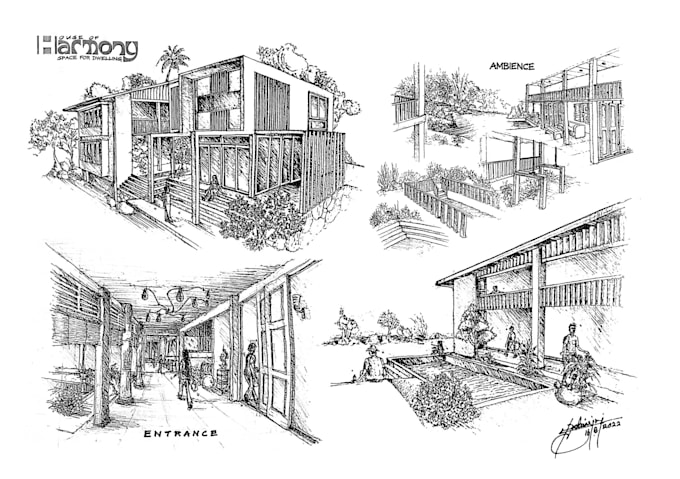 Gig Preview - Hand draw architecture and urban design sketches