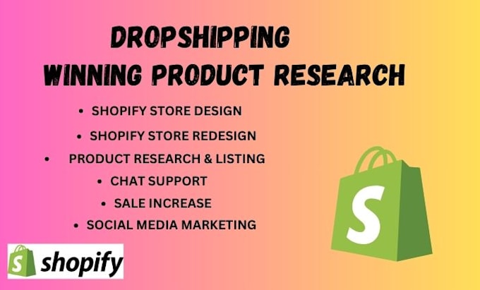 Gig Preview - Do shopify dropshipping winning product research winning product