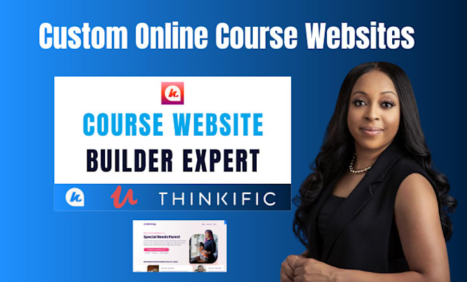 Gig Preview - Online course website design udemy course website, thinkific kajabi course