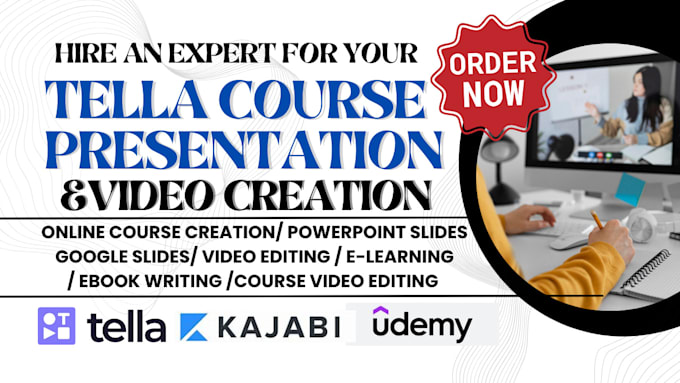 Gig Preview - Create and design tella course video, design ppt slides, online course content