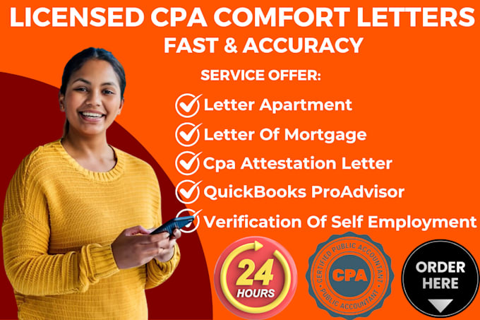 Gig Preview - You US CPA letter CPA comfort letter CPA verification letter profit and loss