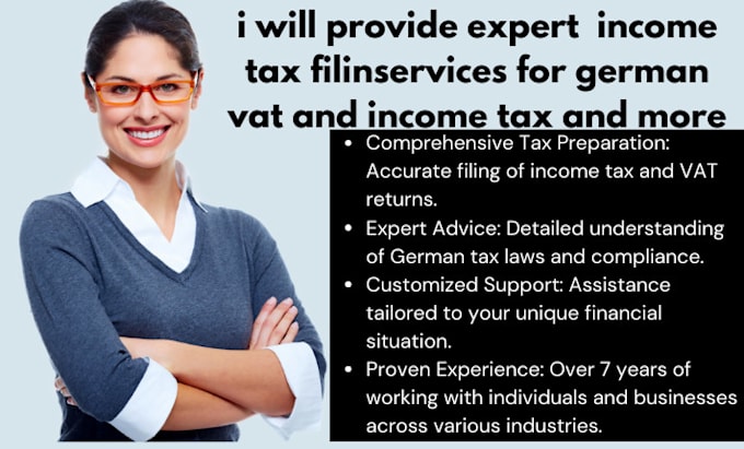 Gig Preview - Provide expert  income tax filinservices for german vat and income tax and more