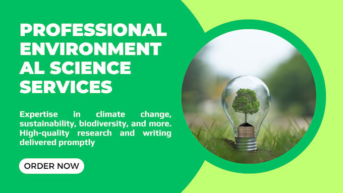 Bestseller - research and write anything you need on environmental sciences with expertise