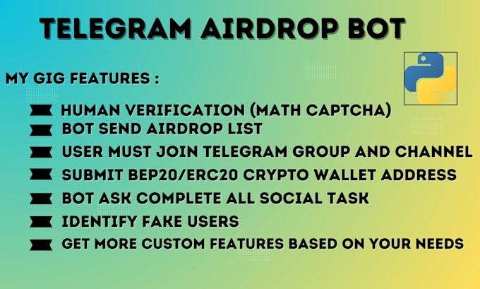 Gig Preview - Make custom telegram airdrop mini bot or apps for you